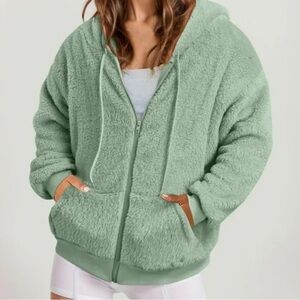 Andrew Marc Soft green Sherpa sweater